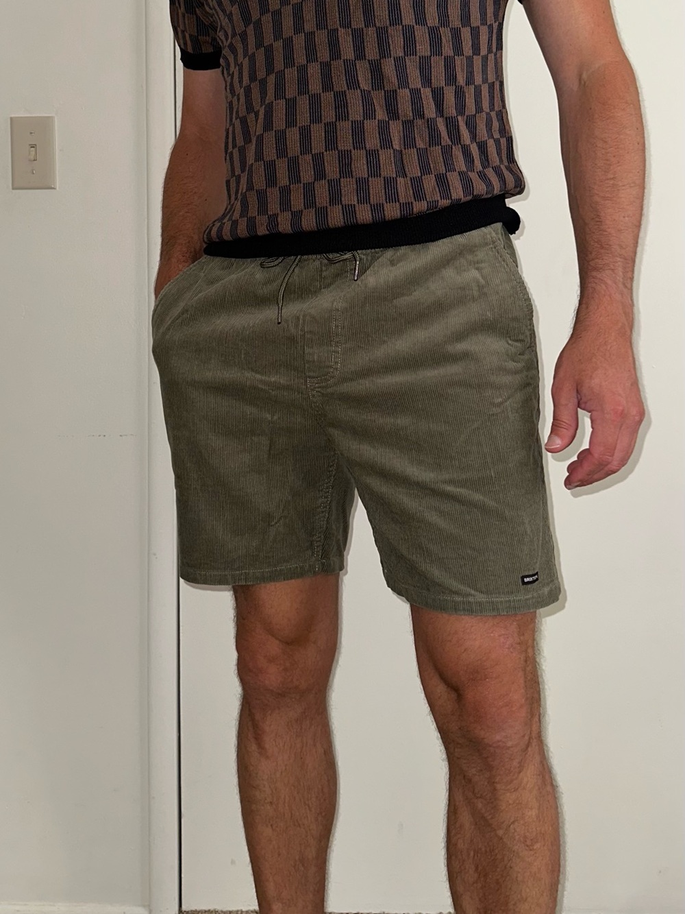 Brixton Olive Green Corduroy Shorts